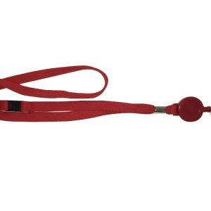 Red Tubular Lanyard with Reel