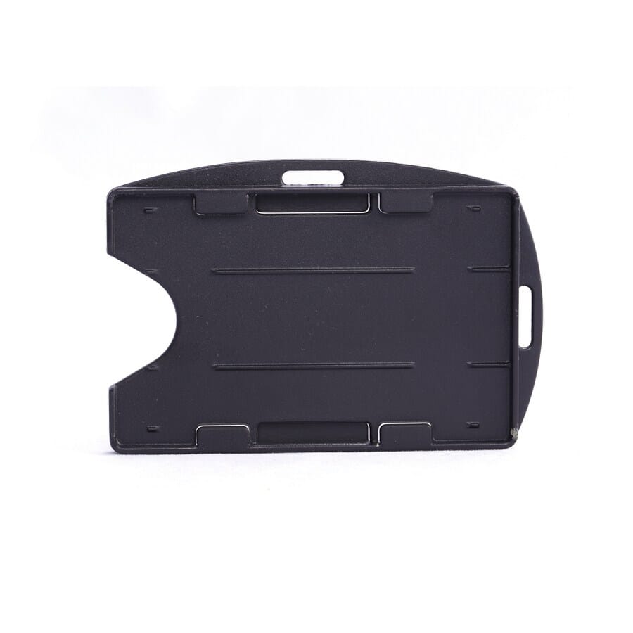 Black UV Protected Rigid Double Card Cradle (landscape & portrait with slots both on the short edge & the long edge). Insert Size