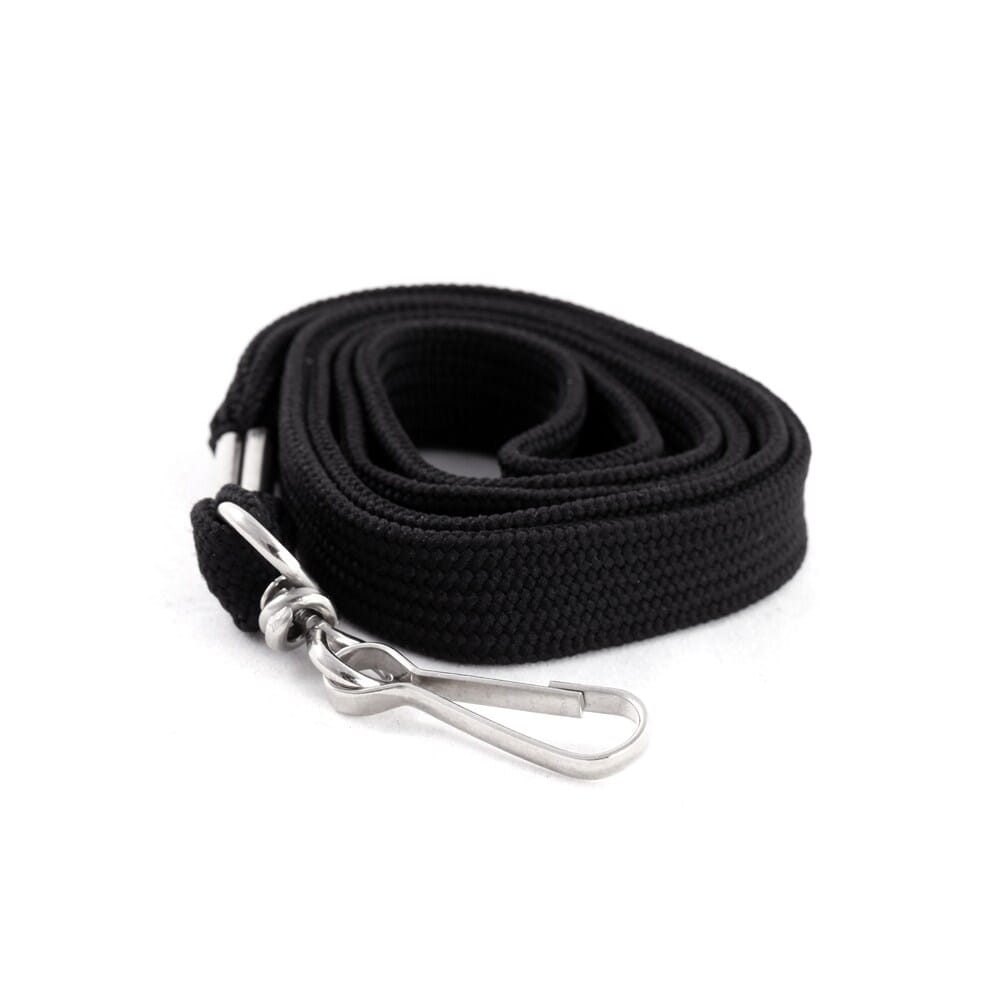 Black Premium Lanyard with Swivel Clip (12mm flat tubular black lanyard with swivel clip)