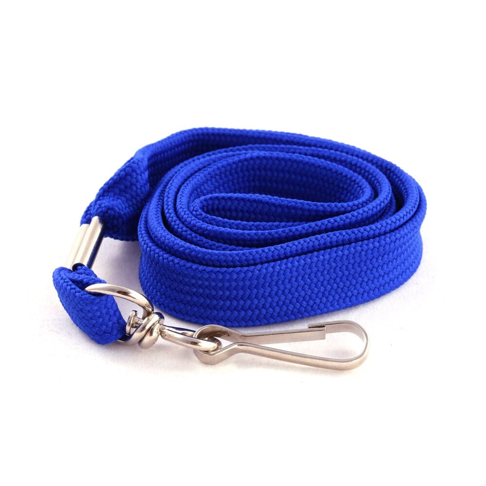 Blue Premium Lanyard with Swivel Clip (12mm flat tubular blue lanyard with swivel clip)