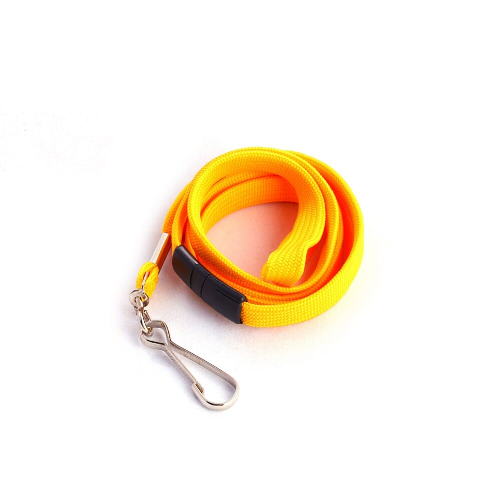 Yellow Tubular Lanyard with Swivel Clip & Breakaway (12mm premium flat tubular yellow lanyard with a side safety breakaway & a swivel clip).