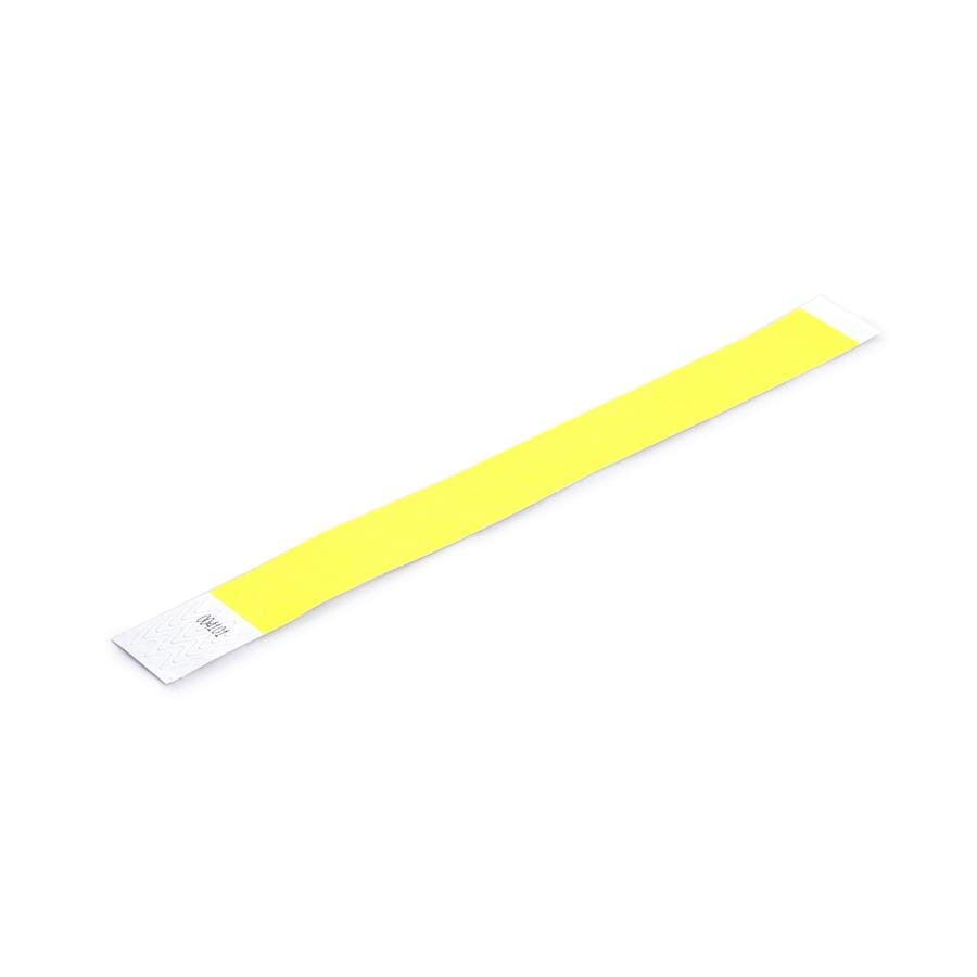 Yellow Tamper Evident Tyvek Wristband (25mm x 254mm waterproof paper material with tamper evident adhesive & sequentially numbering).